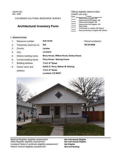 architectural inventory form