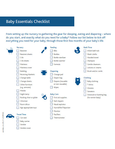 baby essentials checklist in pdf