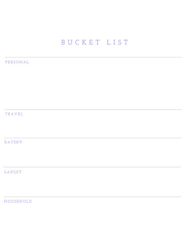 basic bucket list