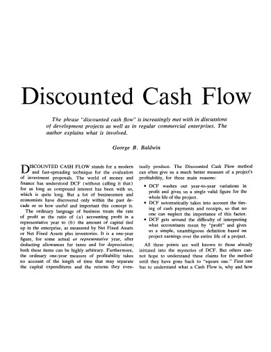 basic discounted cash flow