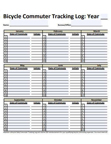 bicycle commuter tracking log