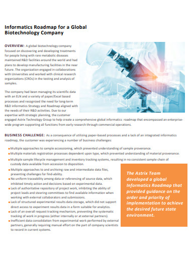 biotechnology company roadmap