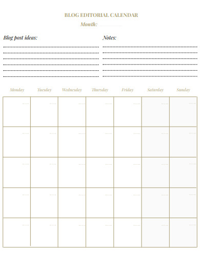 blog editorial calendar