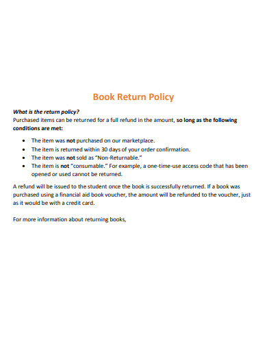 book return policy