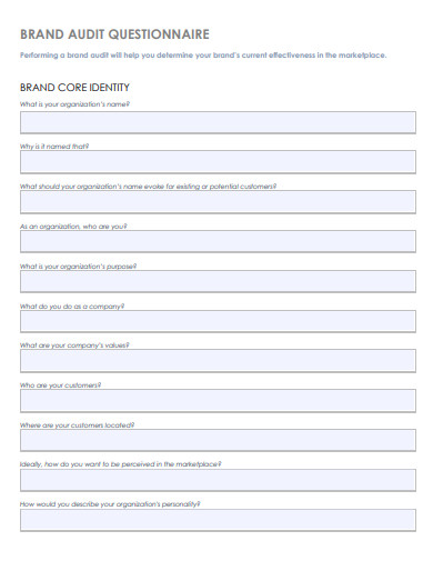 brand audit questionnaire