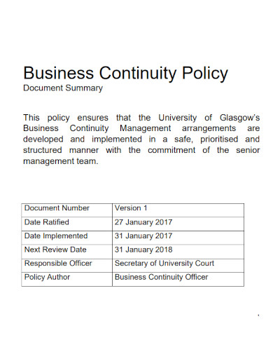 business-continuity-management-policy-template