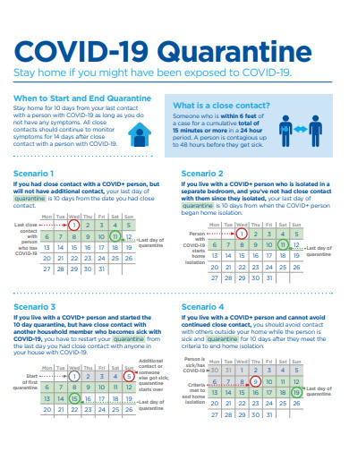 covid 19 quarantine calendar