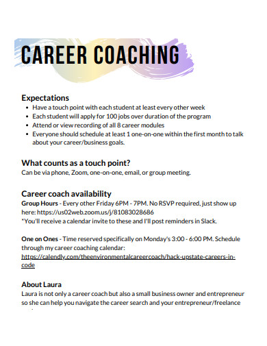 career coach schedule