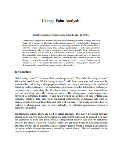 change point analysis