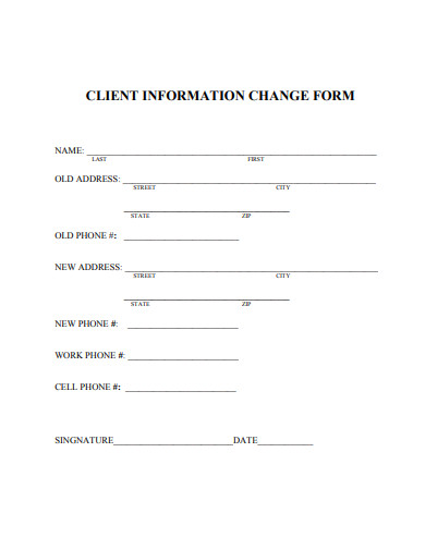 client information change form