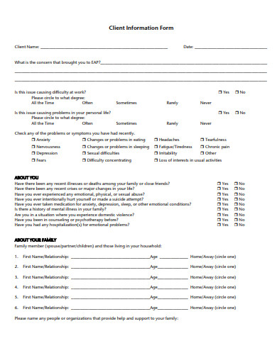 client information form