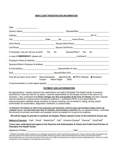 client information registration form