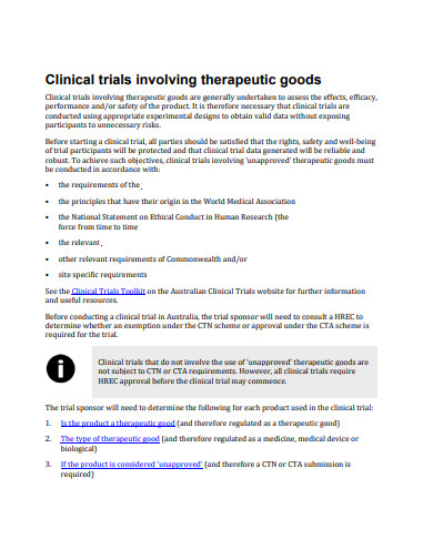 clinical trial handbook