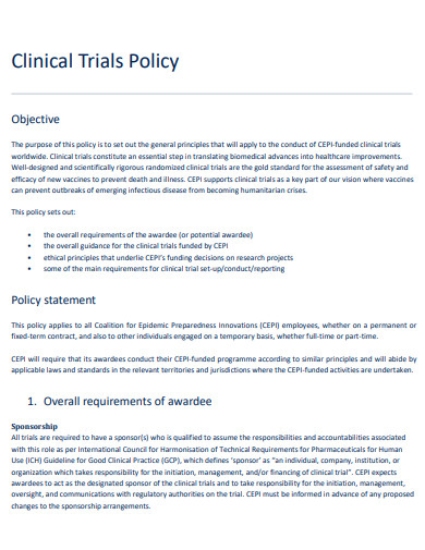 clinical trials policy