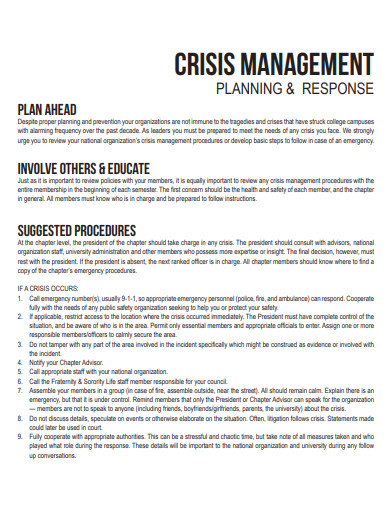 crisis management example