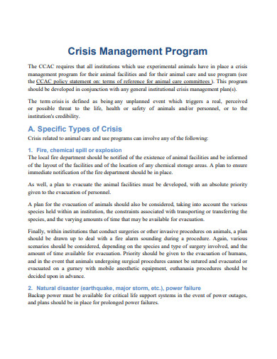 crisis management program