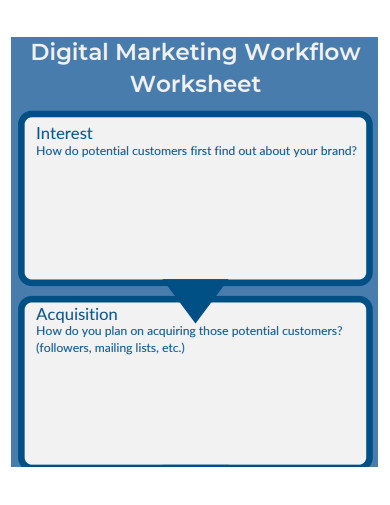 digital marketing workflow worksheet