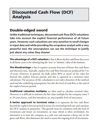 discounted cash flow analysis