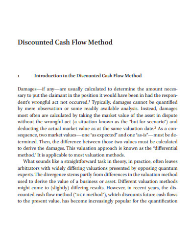 discounted cash flow method