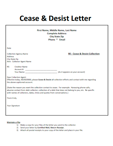 editable cease and desist letter