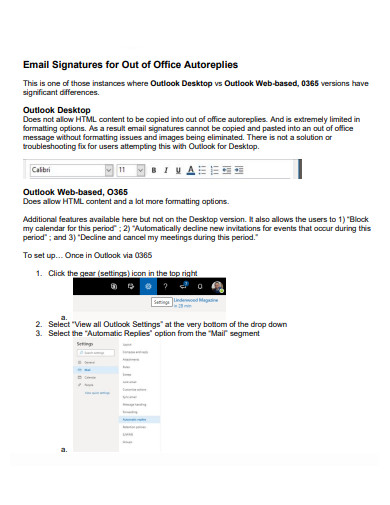 email signatures for out of office autoreplies