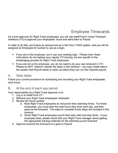employee timecard example