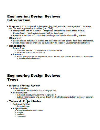 engineering design reviews