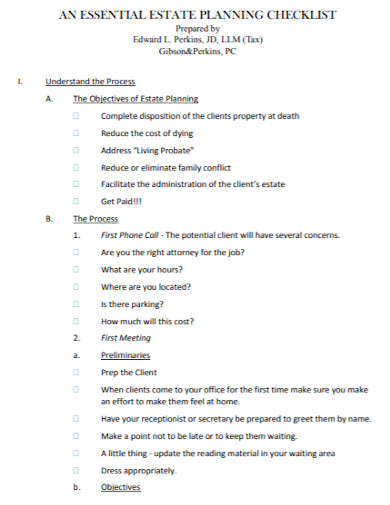 essential estate planning checklist