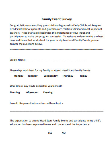 family event survey 