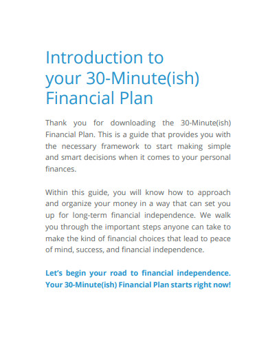 financial planning example