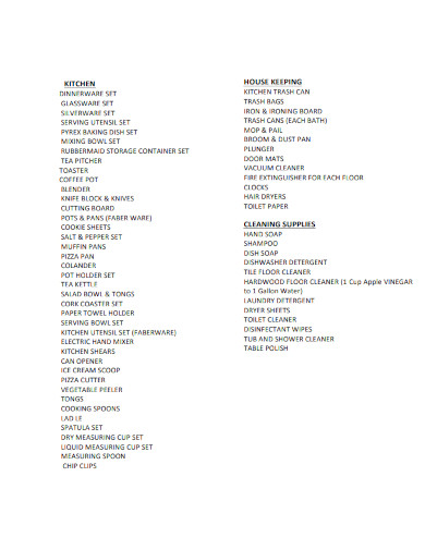 first apartment item checklist