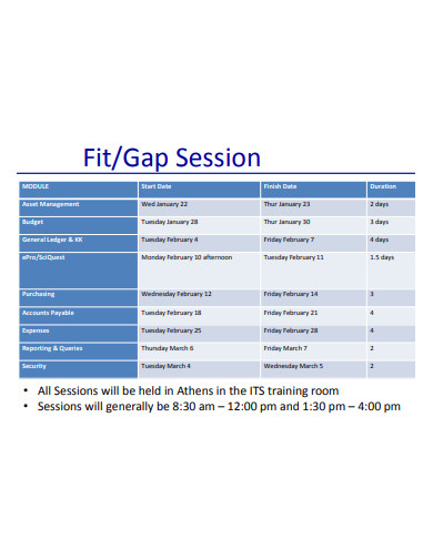 fit gap analysis example