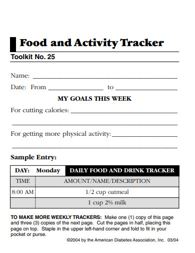 food and activity tracker