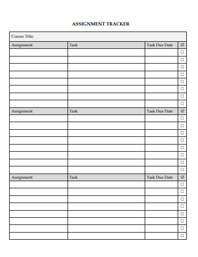 formal assignment tracker