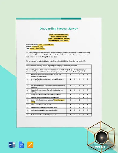 free onboarding process survey template