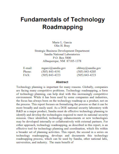 fundamentals of technology roadmap