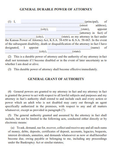 general durable power of attorney