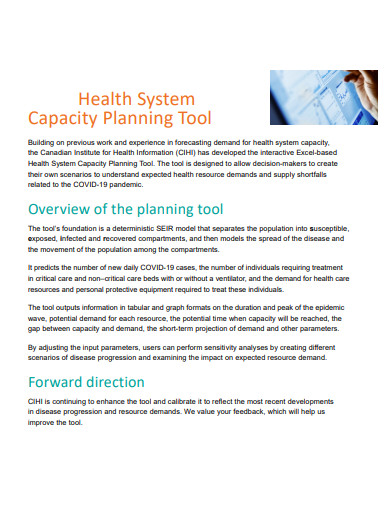 health system capacity planning tool