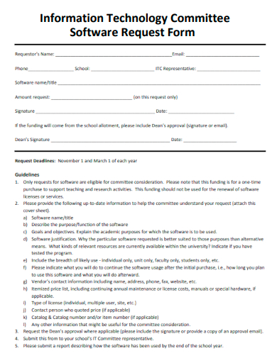 it committee software request form
