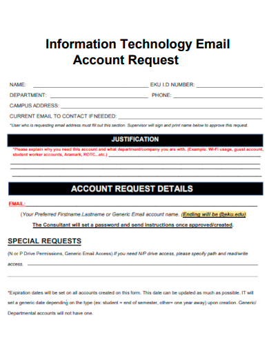 it email account request form