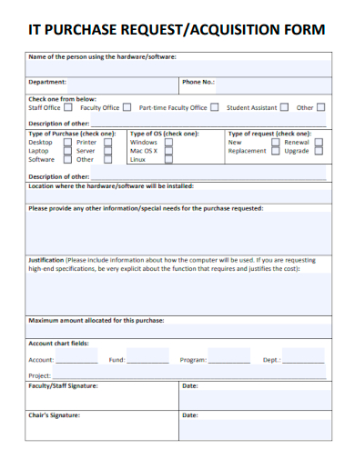 it purchase request acquisition form