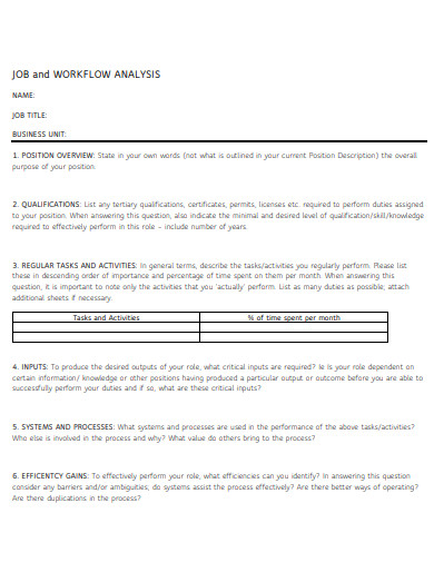 job and workflow analysis