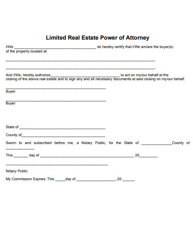 limited real estate power of attorney