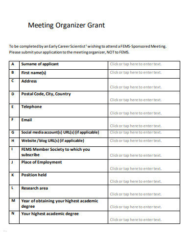 FREE 10 Meeting Organizer Samples In PDF MS Word