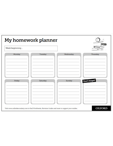 my homework planner example