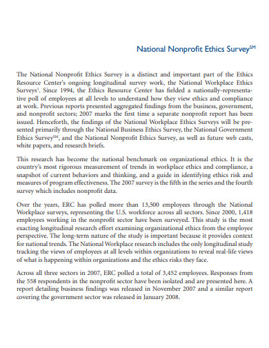 nonprofit ethics survey