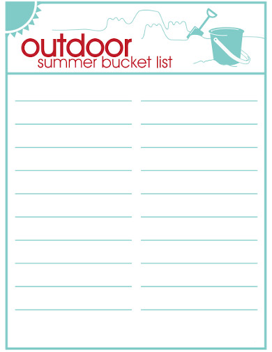 outdoor summer bucket list