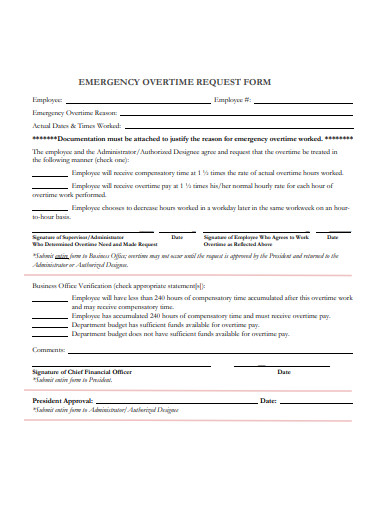 overtime request and approval form example
