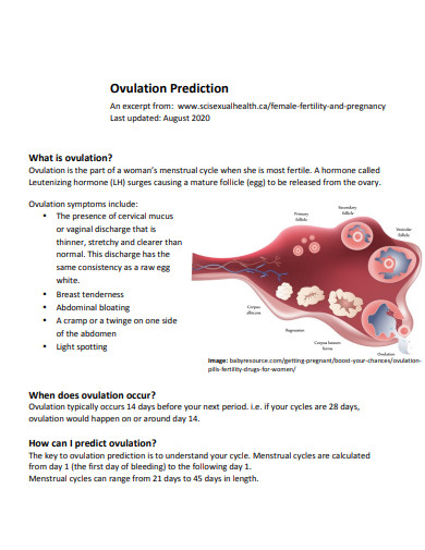 ovulation prediction calendar