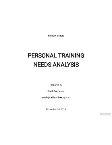 personal training needs analysis template